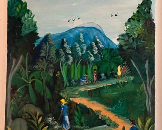 Acrylic painting by Louis, tropic landscape, 1995