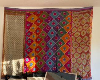  Silk panel with embelishments