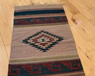 Handwoven rug #1 57 X 29", handwoven rug #2 57 X 29"