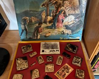 Vtg Italian nativity stamp set