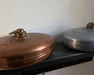 Vtg metal hot water bottles