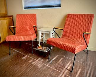 French Gispen Style Mid Century Modern Iron Chair Set