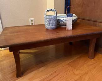 KO345VAntique Japanese Wooden Folding Table and Vases