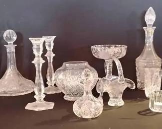 KO389Cut glass carafes and more
