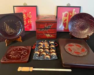 KO176Asian Inspired Art, Containers, And Music