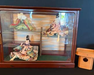 KO419VJapanese Hina Dolls, Sanpo, and Display Case