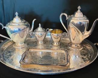 KO411Vintage SilverPlated Coffee and Tea Serving Set