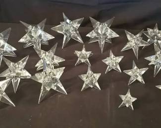 KO382Glass star candlestick holders
