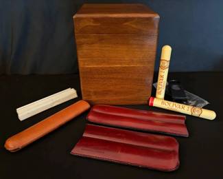 KO423Vintage Dunhill Cigar Box, Leather Cigar Cases And More