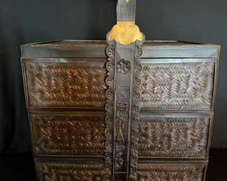 KO346VVintage Chinese Three Tier Dowry Basket