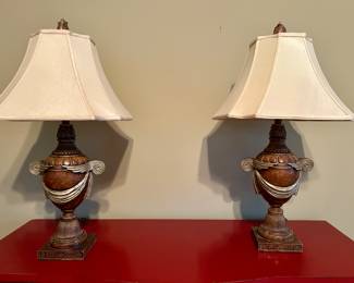 Decorative Urn Lamp Pair