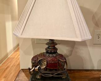 Carved Elephant Lamp