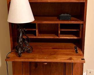 Solid Wood Secretary Desk Cabinet