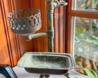 Antique brass bathroom accessory holder