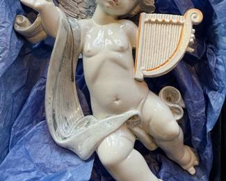 Vintage large Fontanini cherub ornament