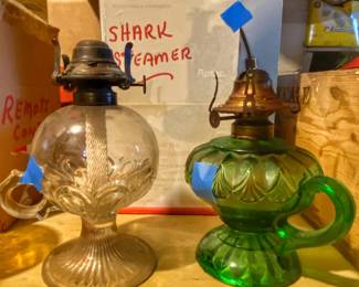 Vintage glass oil lamps