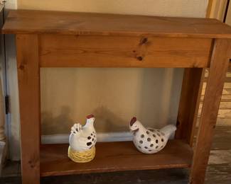 Wood entry table-37x11x30