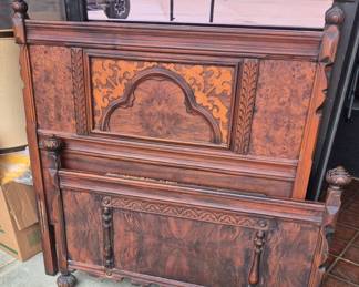 Pr. antique twin headboard/footboard bedroom sets w/ rails and slats 