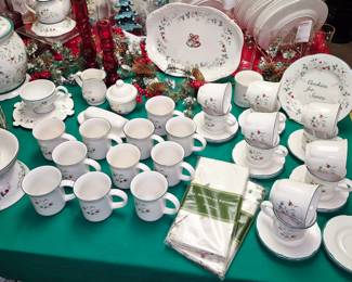"Winterberry" plates, platters, cups and saucers