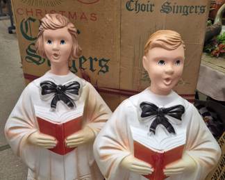 Vintage 40" Beco Choir Singer blow molds both with original boxes