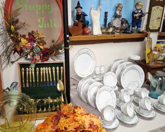 Much vintage chine and kitchenware. Noritake "Fairmont" china set