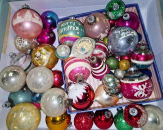 Large selection of ornaments. Vintage ornaments