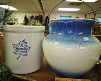 2 Gal. Western crock and stoneware chamber pot