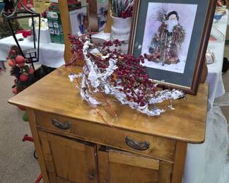 Much antique and modern furniture. Antique oak dry sink