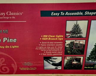 Large selection of Christmas trees. 9' Maine Pine lighted Christmas tree 