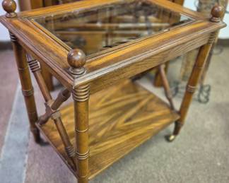 MCM items. Vintage bar cart