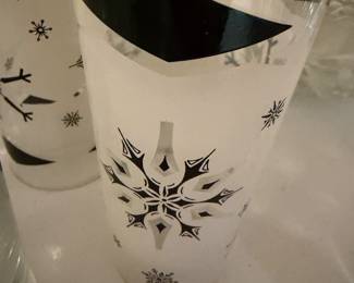 Anchor Hocking Atomic Snowflake highball glasses