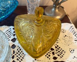 Hazel Atlas amber candy dish