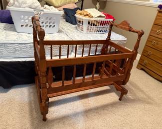 VINTAGE WOOD ROCKING CRADLE