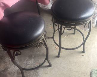 2 padded swivel barstools