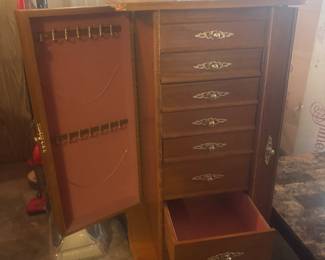 JC Penney oak jewelry box