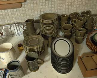 Vintage olive green dishes