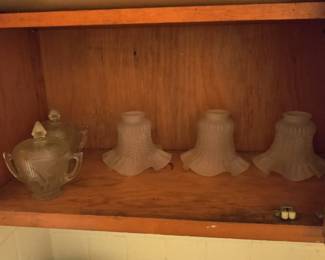 Sugar bowls and glass lamp shades