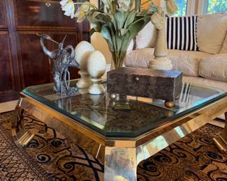 Brass & Glass Vintage Coffee Table