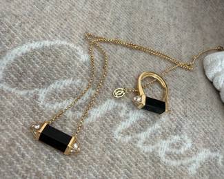 Cartier "Les Berlingots de Cartier" Black Onyx & Diamond 18kt Gold Set - JUST STUNNING! Retail is $5,850 each piece - asking $5,000 each piece - like new barely worn