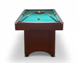 6' Pool Table, Balls, Cues, Rack & Texas Hold 'Em Tabletop