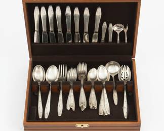 49 Piece Sterling Silver Silverware Set Weighing 64.24 Troy Ounces 