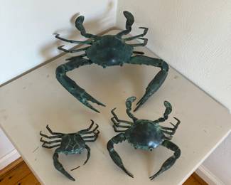 Bronze crab sculptures