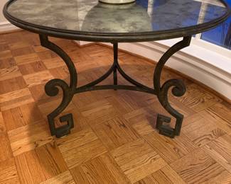 Dennis and Leen Greek Key Occasional Table 40” dia x 29.5”H  
