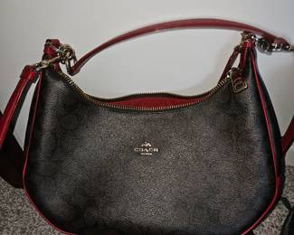Coach Harley East West Hobo in Brown/True Red,