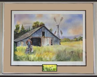 Delightful Watercolor Signed