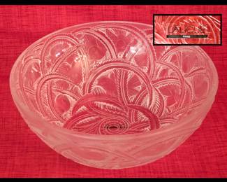 Fabulous Large Lalique Bowl with Label and Signed Lalique France