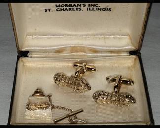 Really Cool Peanut Cufflinks and Tie Pin
