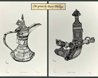 2 Signed Barry Phillips Art Prints