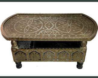 Brass Middle Eastern Table with Removable Top