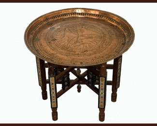 Middle Eastern Table with Copper Tray Top